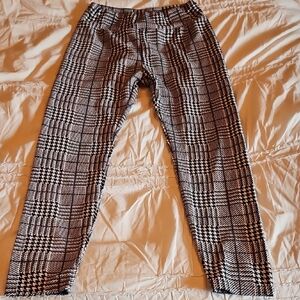 SHEIN Black and White Plaid Skinny Pants